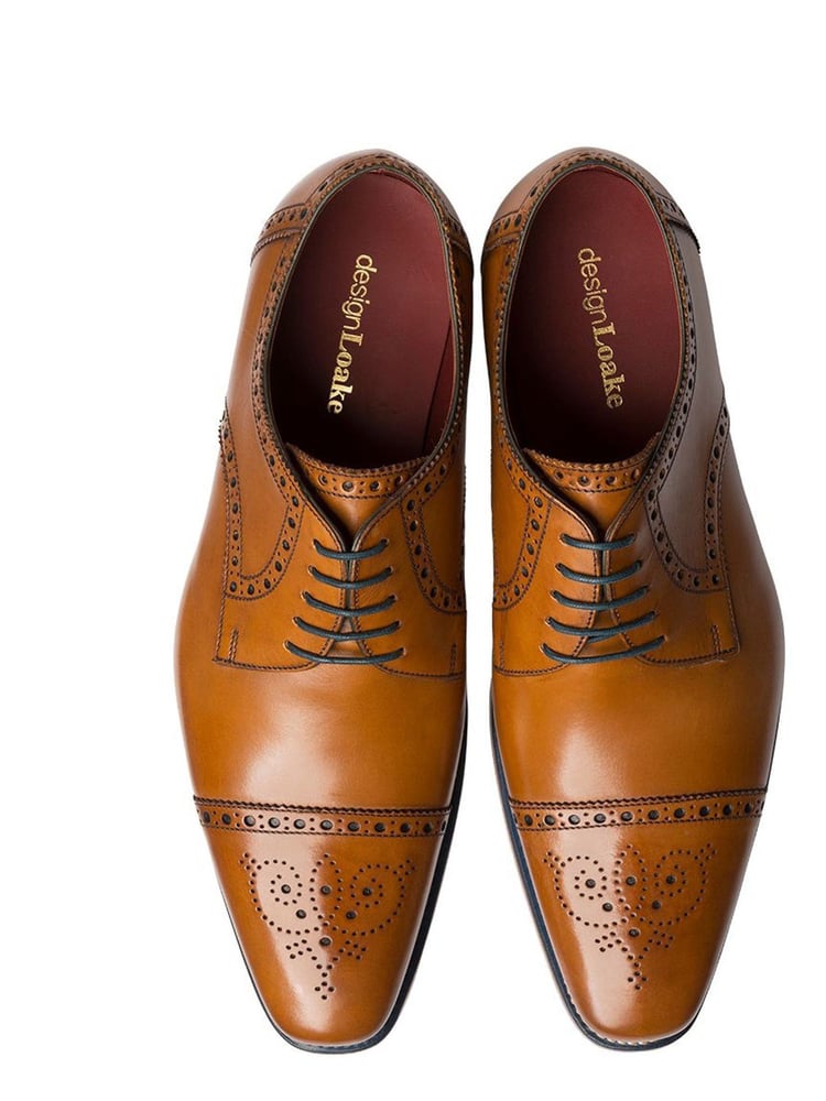Loake Foley Calf Leather Semi Brogue Shoes - Image 4 of 4 Loake Foley Calf Leather Semi Brogue Shoes - Image 4 of 4