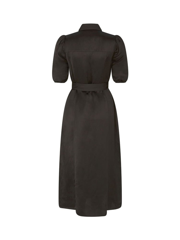 Mint Velvet Black Linen Blend Shirt Dress - Image 4 of 4