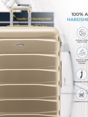 Flight Knight Champagne Medium Hardcase Lightweight Check In Suitcase With 4 Wheels - Image 2 of 7