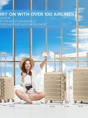 Flight Knight Champagne Medium Hardcase Lightweight Check In Suitcase With 4 Wheels - Image 7 of 7
