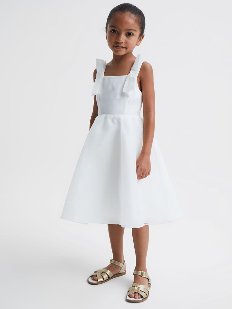 Reiss Ivory Selena Tulle Strappy Occasion Dress - Image 1 of 6