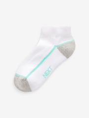 White/Blue Cushioned Footbed Trainer Socks 7 Pack - Image 2 of 9