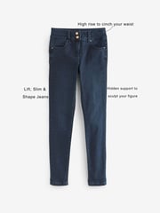 Inky Blue Denim Lift Slim And Shape Skinny Jeans - Image 5 of 6