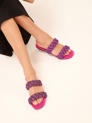 Pink Forever Comfort® Jewelled Braided Sandals - Image 1 of 7
