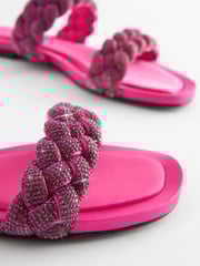 Pink Forever Comfort® Jewelled Braided Sandals - Image 6 of 7