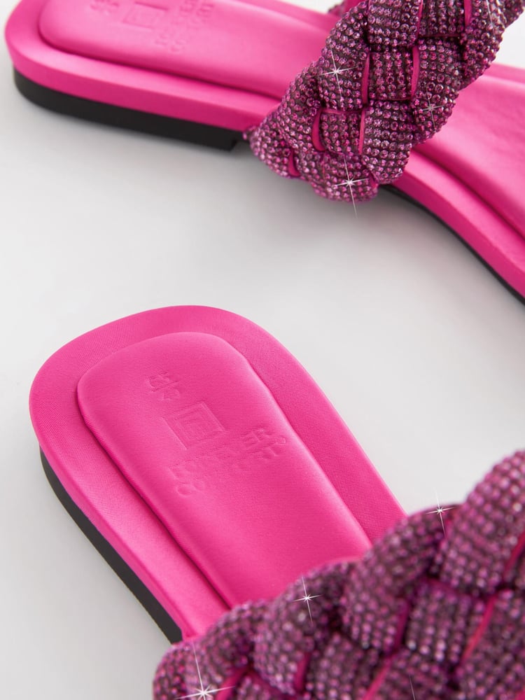 Pink Forever Comfort® Jewelled Braided Sandals - Image 7 of 7