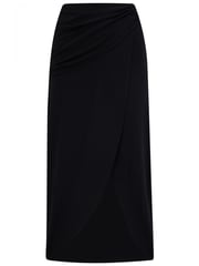 Pour Moi Black Cleo Jersey Wrap Midi Skirt - Image 4 of 4