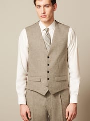 Natural Italian Wool Blend Undyed Suit Waistcoat - Image 1 of 7