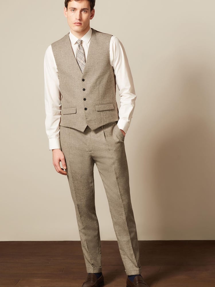 Natural Italian Wool Blend Undyed Suit Waistcoat - Image 2 of 7