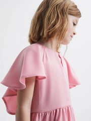 Reiss Pink Maisie Satin Midi Dress - Image 4 of 6