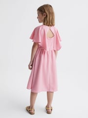 Reiss Pink Maisie Satin Midi Dress - Image 6 of 6