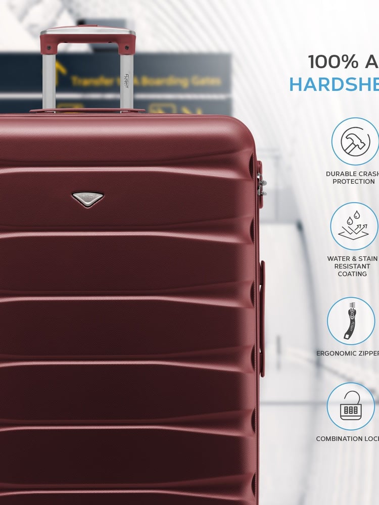 Flight Knight Large Hardcase Lightweight Check In Suitcase With 4 Wheels - Image 2 of 7