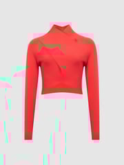 Reiss Coral Elsie High Neck Cropped Co Ord Top - Image 2 of 5