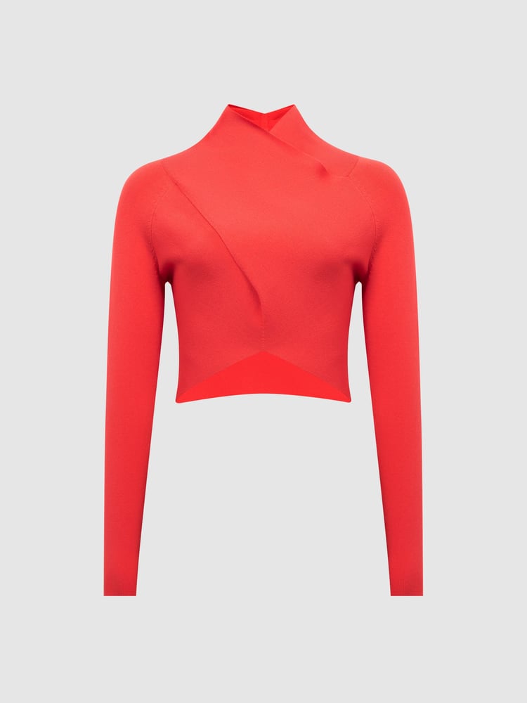 Reiss Coral Elsie High Neck Cropped Co Ord Top - Image 2 of 5