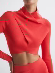 Reiss Coral Elsie High Neck Cropped Co Ord Top - Image 4 of 5