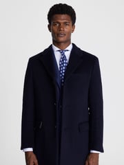 MOSS Blue Epsom Overcoat - Image 1 of 4