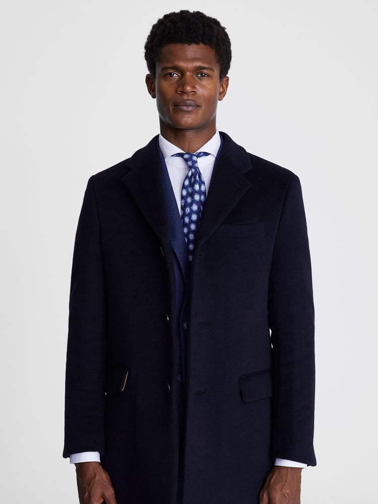 MOSS Blue Epsom Overcoat - Image 1 of 4