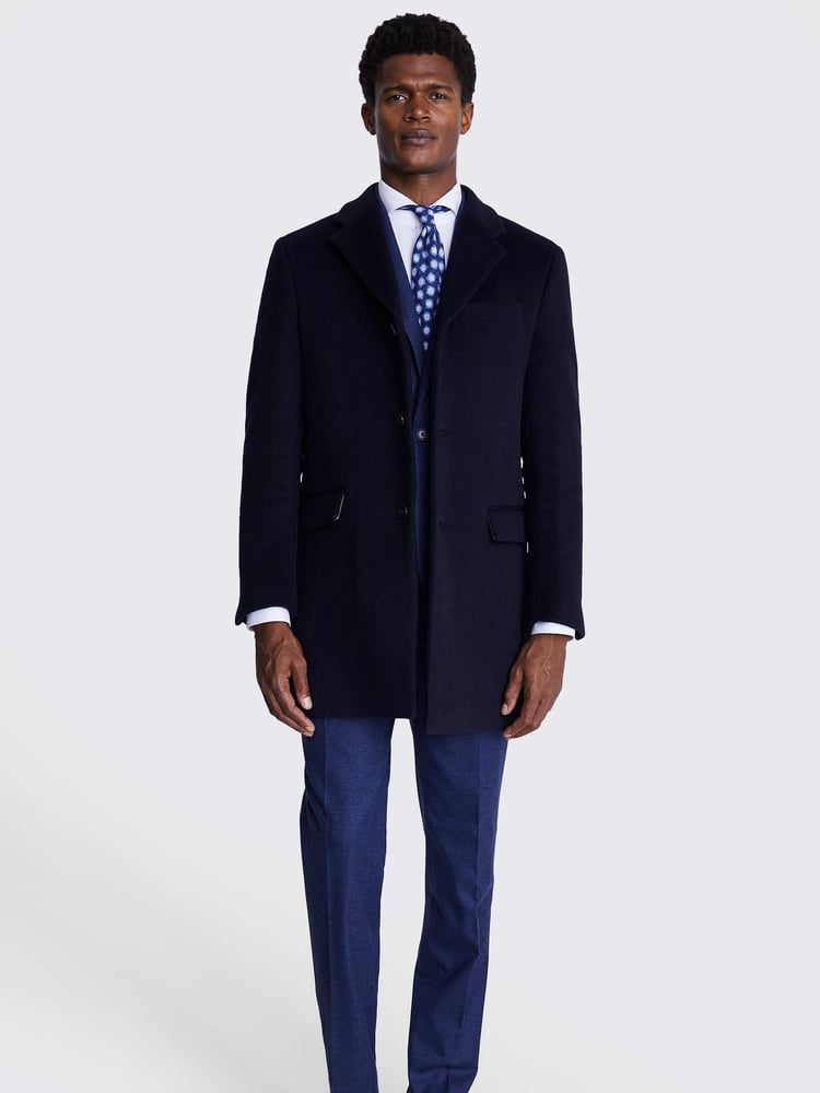 MOSS Blue Epsom Overcoat - Image 2 of 4
