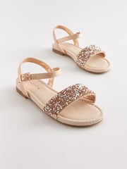 Rose Gold Crystal Occasion Jewel Sandals - Image 4 of 7