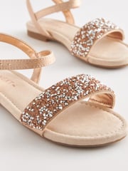 Rose Gold Crystal Occasion Jewel Sandals - Image 6 of 7