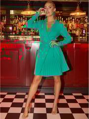 Chi Chi London Green Wrap Style Blazer Dress - Image 1 of 5