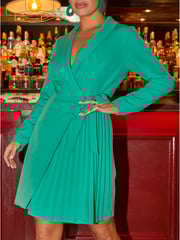 Chi Chi London Green Wrap Style Blazer Dress - Image 5 of 5