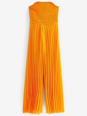 Orange Super Wide Pleated Bandeau Jumpsuit - Image 5 of 5