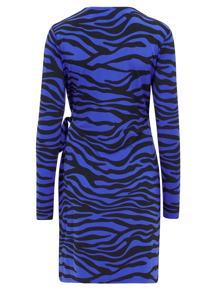 Pour Moi Black & Blue Zebra Bryony Slinky Dress - Image 4 of 4