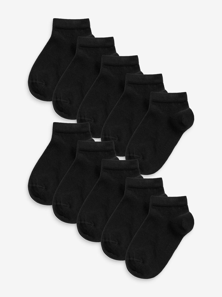 Black 10 Pack Trainer Socks - Image 1 of 2 Black 10 Pack Trainer Socks - Image 1 of 2