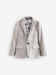 Light Grey Velvet Jacket (3-16yrs) - Image 1 of 8