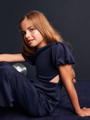 Navy Blue Occassion Jumpsuit (3-16yrs) - Image 3 of 7