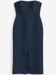 Navy Blue Strapless Fitted Dress - Image 4 of 4