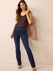 Inky Blue Denim Slim Lift And Shape Bootcut Jeans - Image 1 of 5