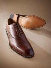 Tan Brown Signature Leather Sole Oxford Toe Cap Shoes - Image 4 of 5