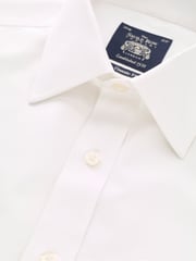 Savile Row Company Klassische Passform Bügelfreies Hemd mit Doppelmanschette 100 % Baumwolle Weiß - Bild 3 von 3