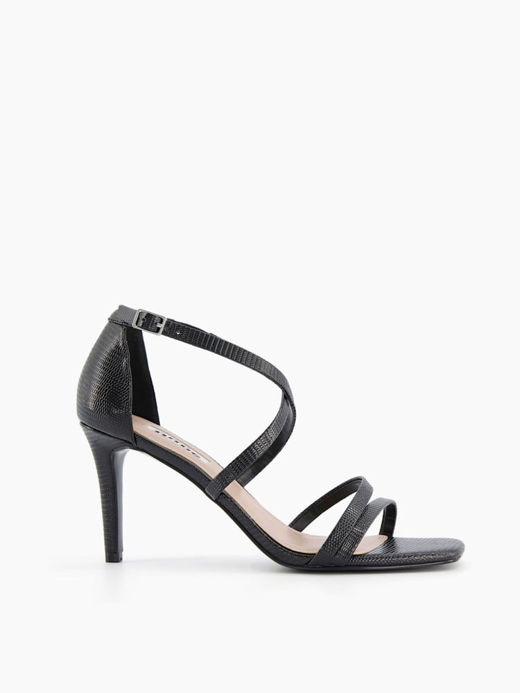 Dune London Black Musical Square Toe High Heel Sandals - Image 1 of 6