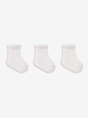 JoJo Maman Bébé White 3-Pack Pretty Pointelle Socks - Image 1 of 2