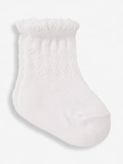 JoJo Maman Bébé White 3-Pack Pretty Pointelle Socks - Image 2 of 2