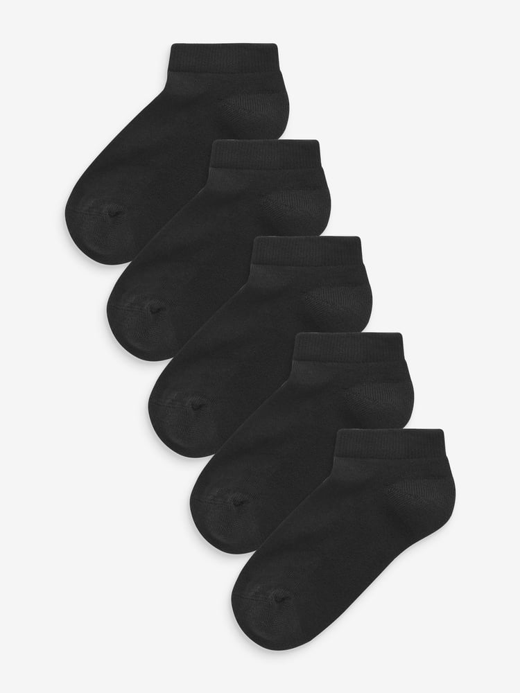 Clarks Black Cushion Sole Trainer Socks 5 Pack - Image 1 of 3