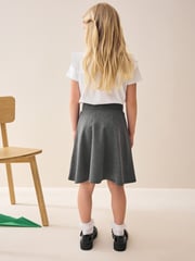Grey Longer Length Pull-On Jersey Stretch School Skater Skirt (3-17yrs) - Image 2 of 5