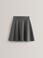 Grey Longer Length Pull-On Jersey Stretch School Skater Skirt (3-17yrs) - Image 4 of 5