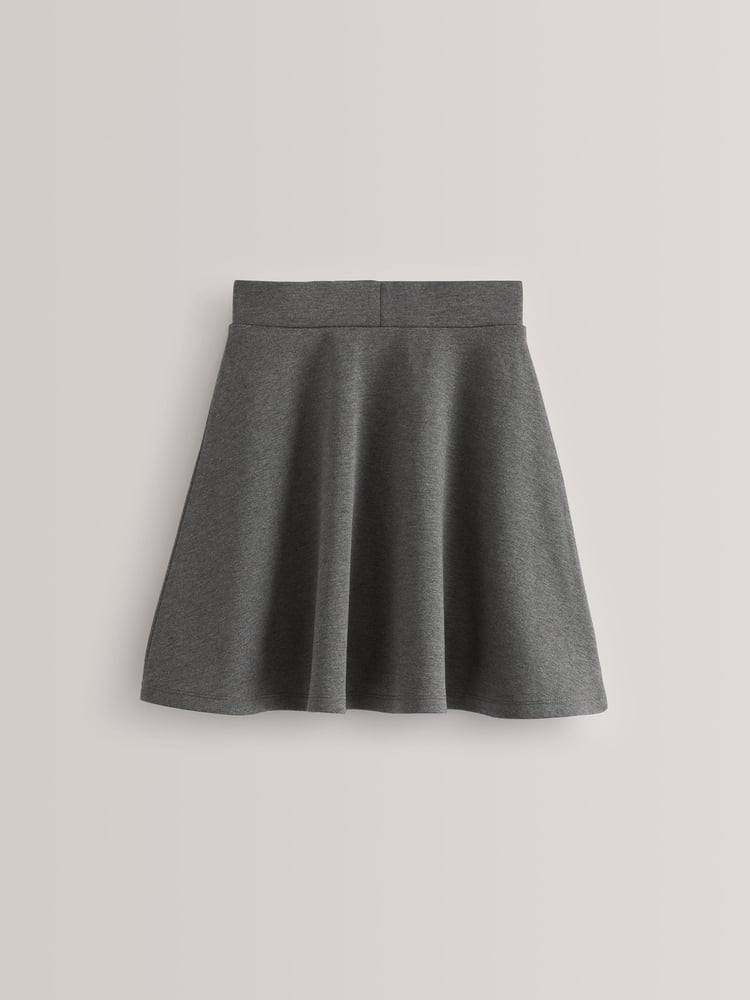 Grey Longer Length Pull-On Jersey Stretch School Skater Skirt (3-17yrs) - Image 5 of 5
