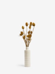 Ochre Yellow Artificial Dried Thistles In Ceramic Vase - Image 2 of 3