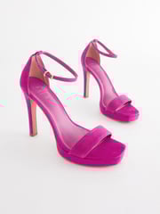 Pink Signature Leather Platform Sandals - Image 1 of 5
