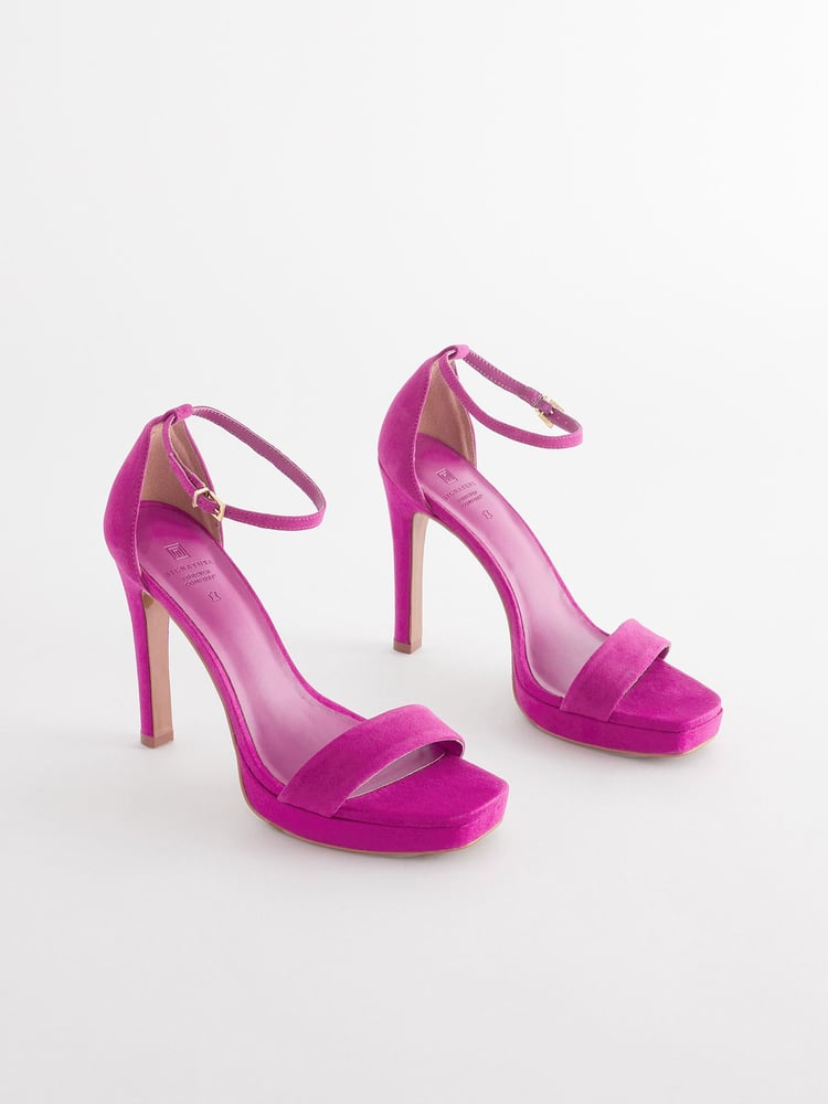 Pink Signature Leather Platform Sandals - Image 2 of 5