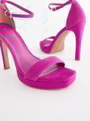 Pink Signature Leather Platform Sandals - Image 5 of 5