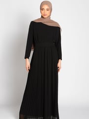 Aab Black Pleat Maxi Dress - Image 1 of 5