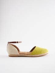 Lime Green Closed Toe Ankle Strap Espadrille Shoes - Image 2 of 6