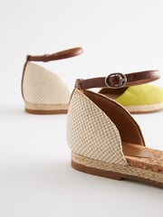 Lime Green Closed Toe Ankle Strap Espadrille Shoes - Image 5 of 6