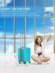 Flight Knight 56x45x25cm EasyJet Overhead 4 Wheel ABS Hard Case Cabin Carry On Hand Luggage - Image 2 of 7